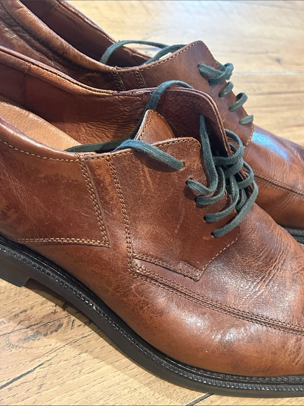 Johnston and Murphy moc toe laced dress shoes sz 12M